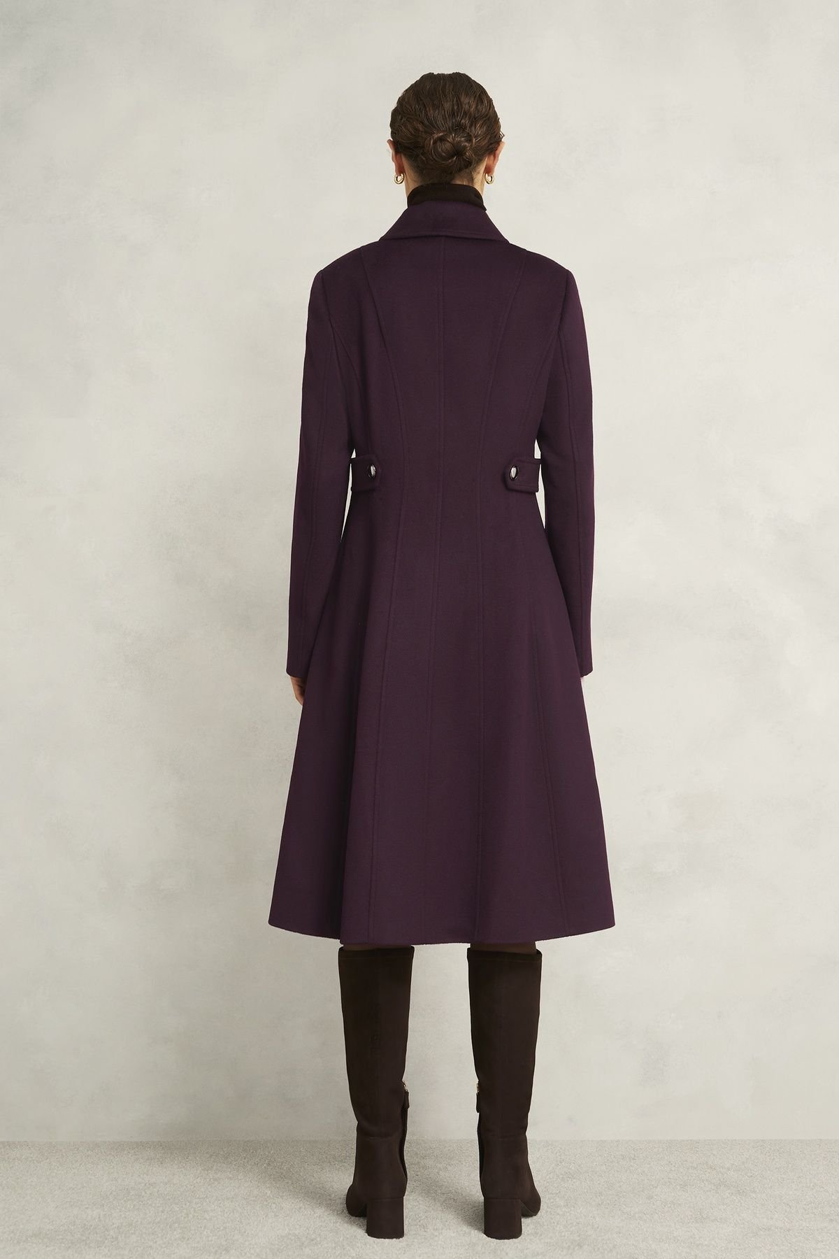 Hobbs London Hobbs London Women's Iona Wool Coat in Aubergine - 4