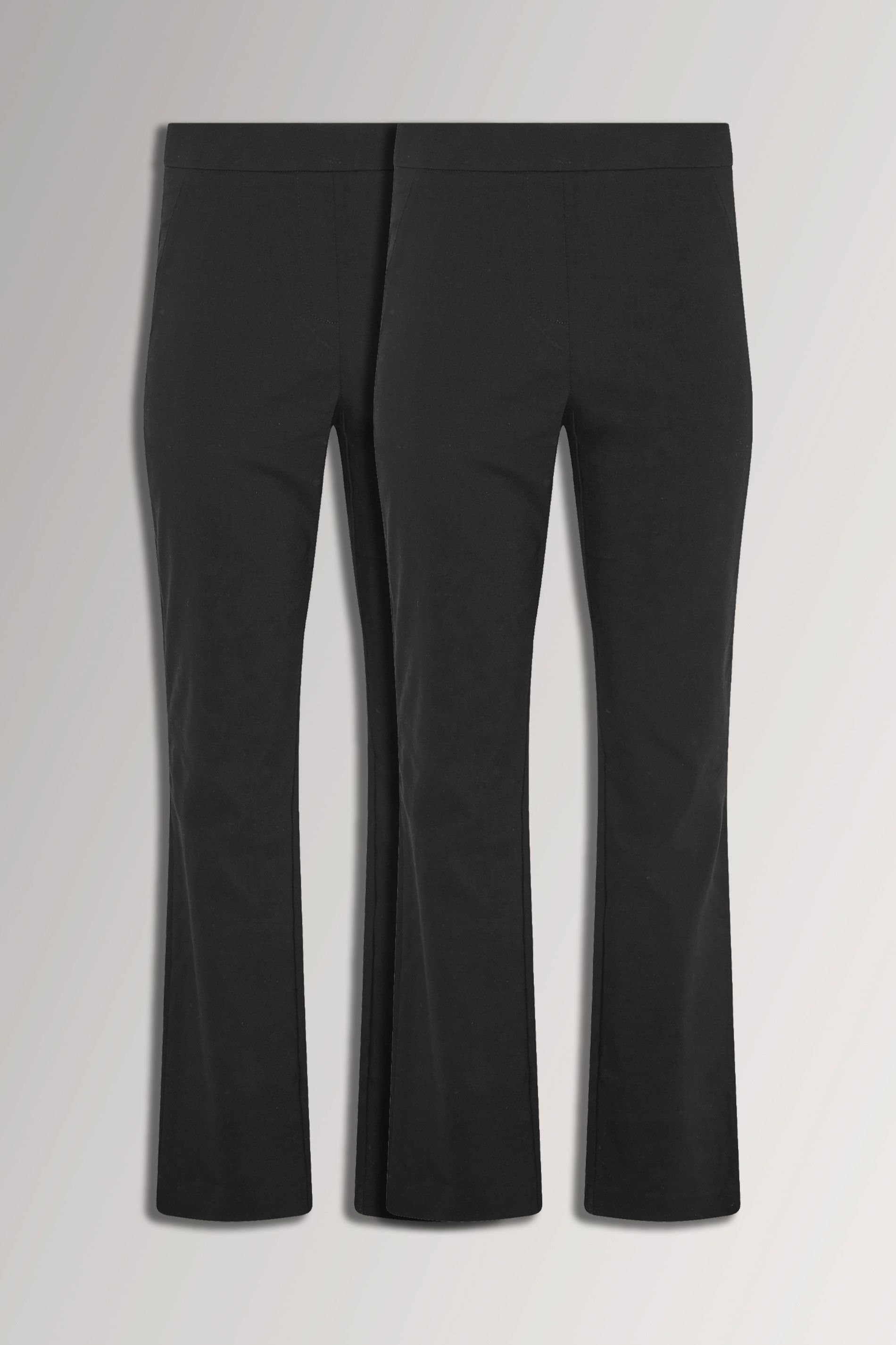 M&Co M&Co Women's Straight Leg Bengaline Trousers in Black