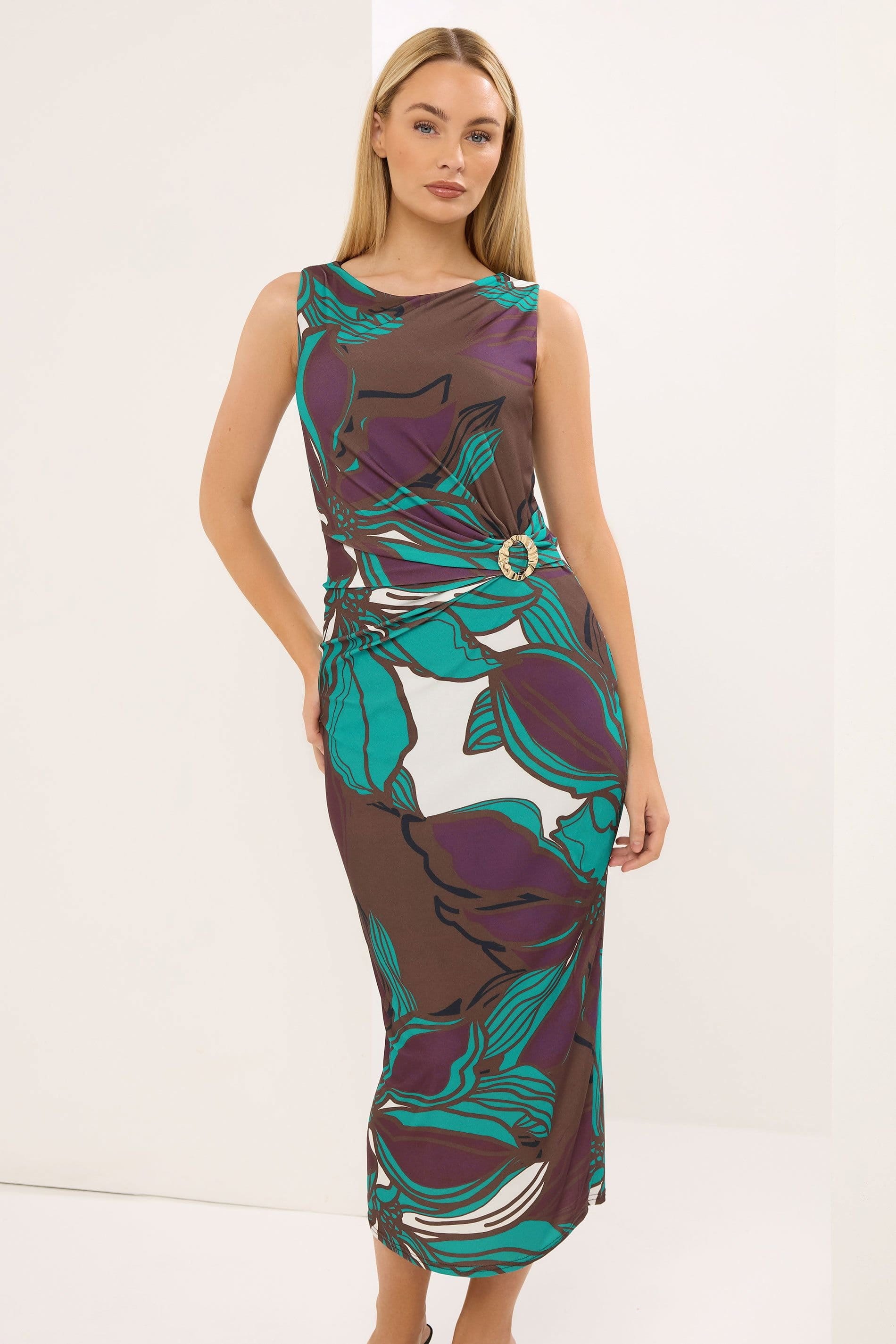 Star By Julien Macdonald Chocolate Floral Wrap Maxi Dress