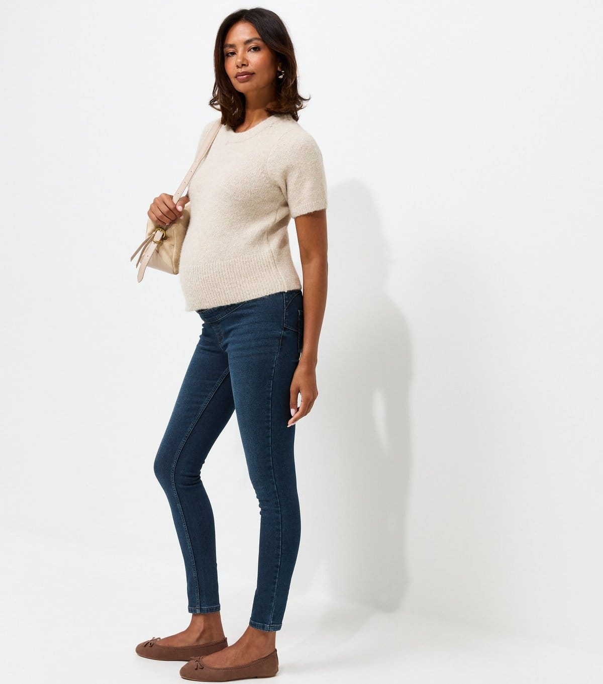 New Look Maternity Blue Over Bump Lift & Shape Jeggings