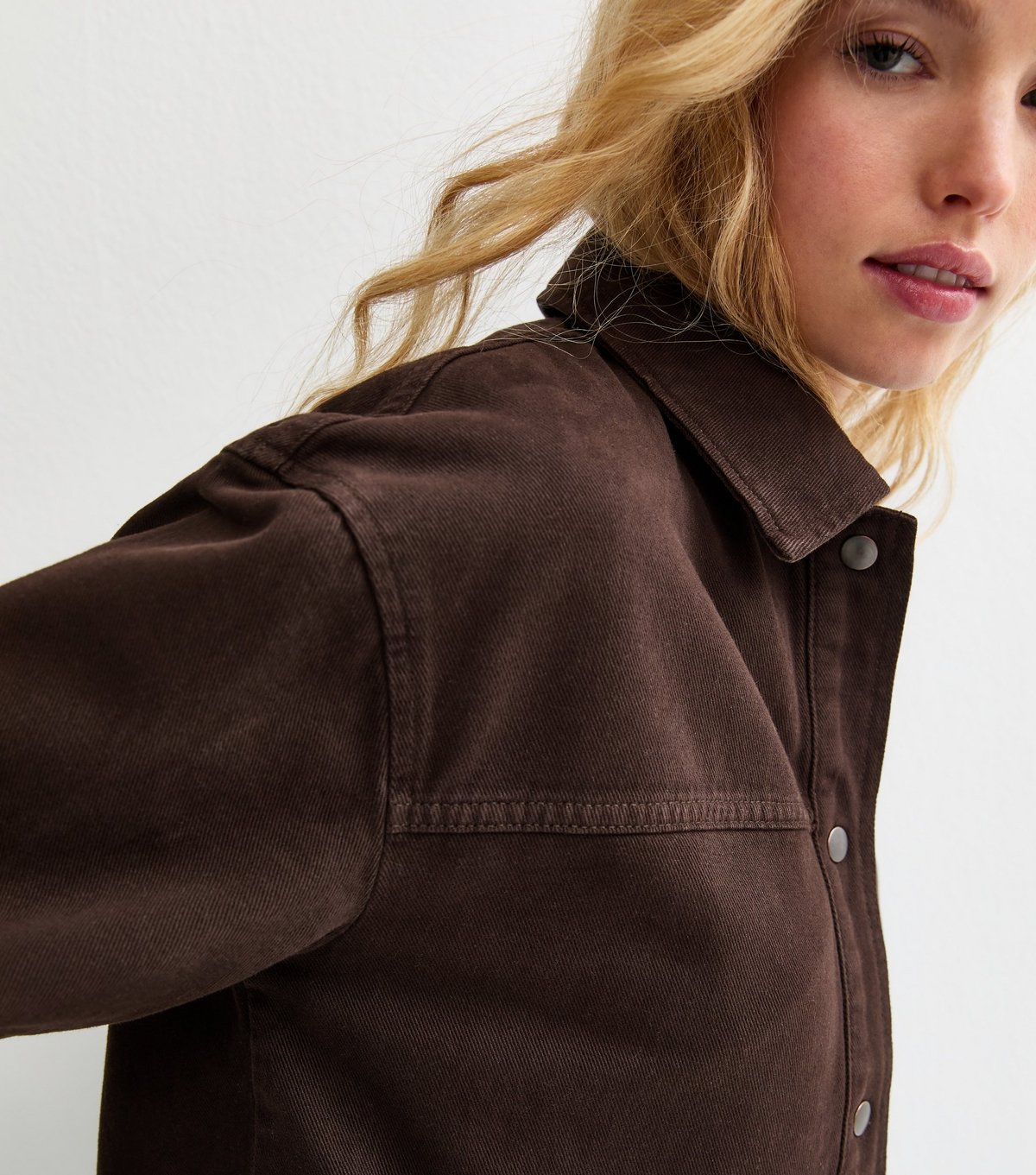 New Look Women's Brown Long Sleeve Denim Shacket New Look - 3