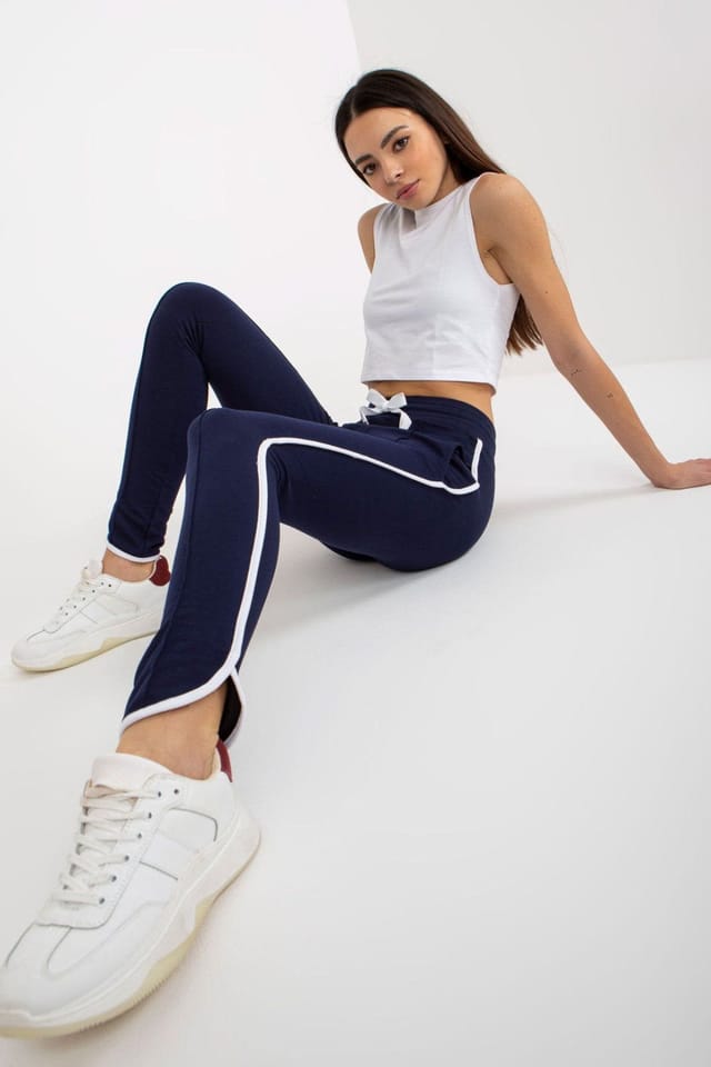 Love Lace Love Lace Women's Casual Sport High Waisted Sweatpants in Navy - 2