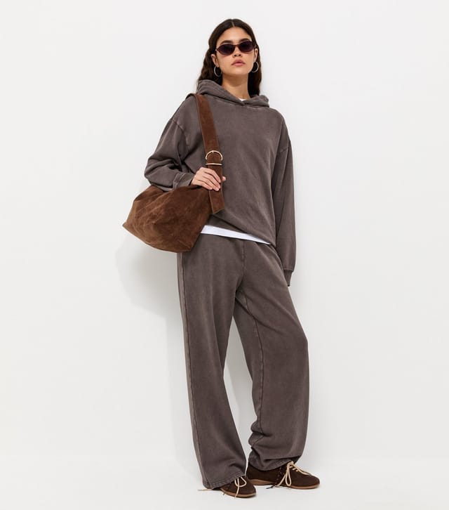 New Look Women's Brown Cotton Rich Acid Wash Hoodie New Look - 3