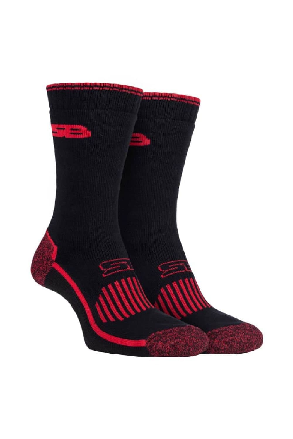 SOCKSHOP Storm Bloc SOCKSHOP Storm Bloc Men's 2 Pack Heavy Duty Reinforced Cotton Socks for Boots in Black