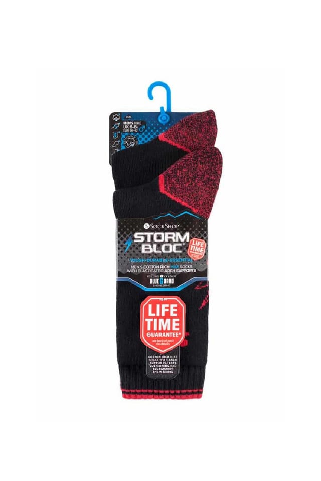 SOCKSHOP Storm Bloc SOCKSHOP Storm Bloc Men's 2 Pack Heavy Duty Reinforced Cotton Socks for Boots in Black - 2