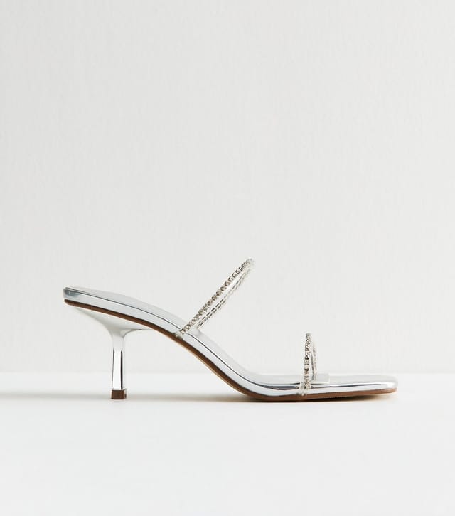 Public Desire Women's Silver Suvi Embellished Strap Sandals Public Desire New Look - 2