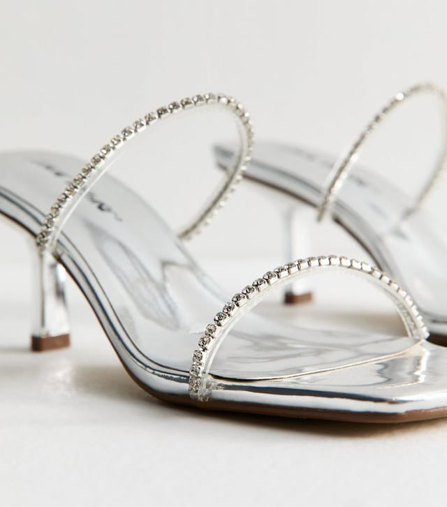 Public Desire Women's Silver Suvi Embellished Strap Sandals Public Desire New Look - 3