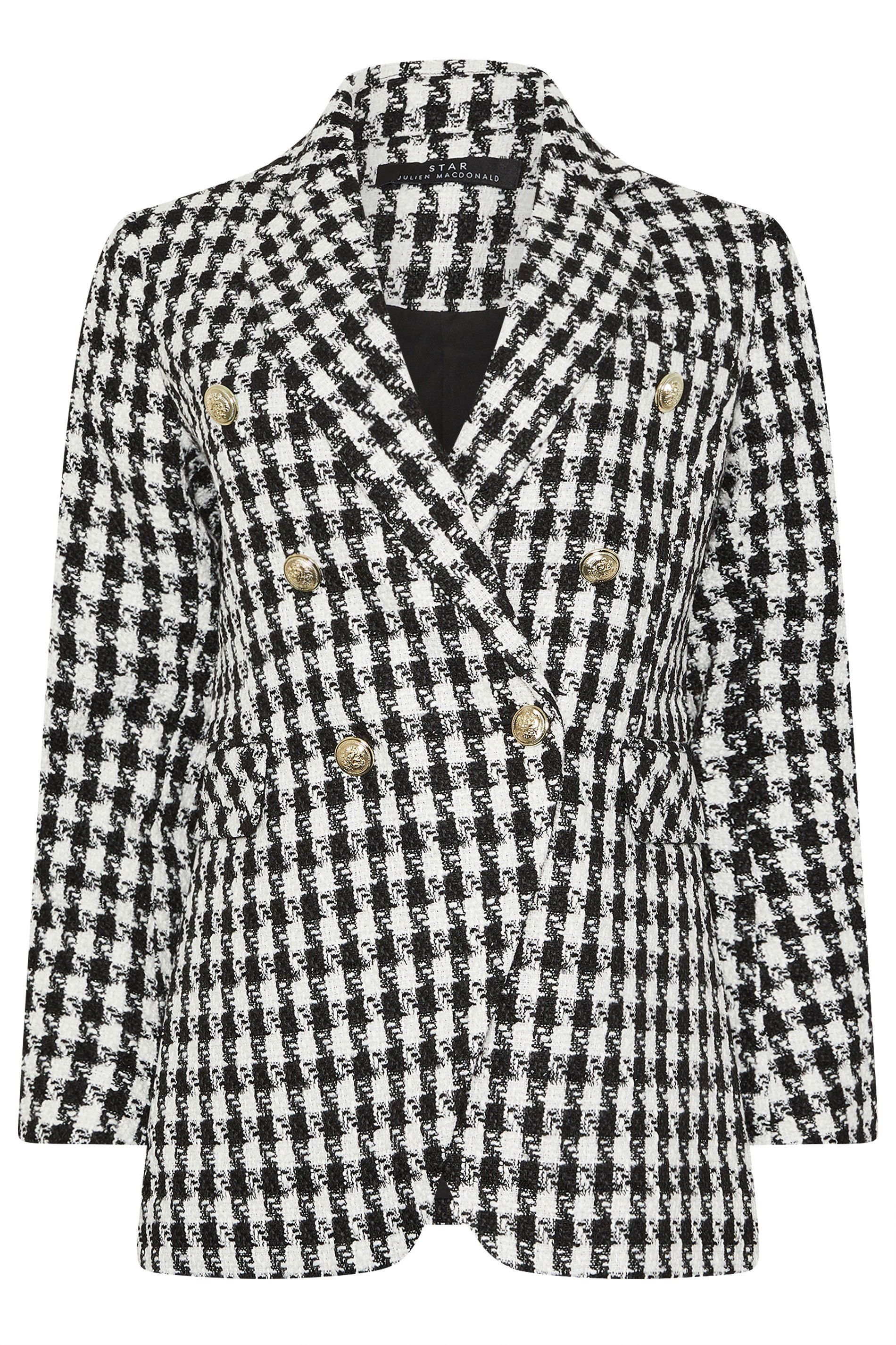 Star By Julien Macdonald Star by Julien Macdonald Women's Checked Double Breasted Blazer in Black - 2