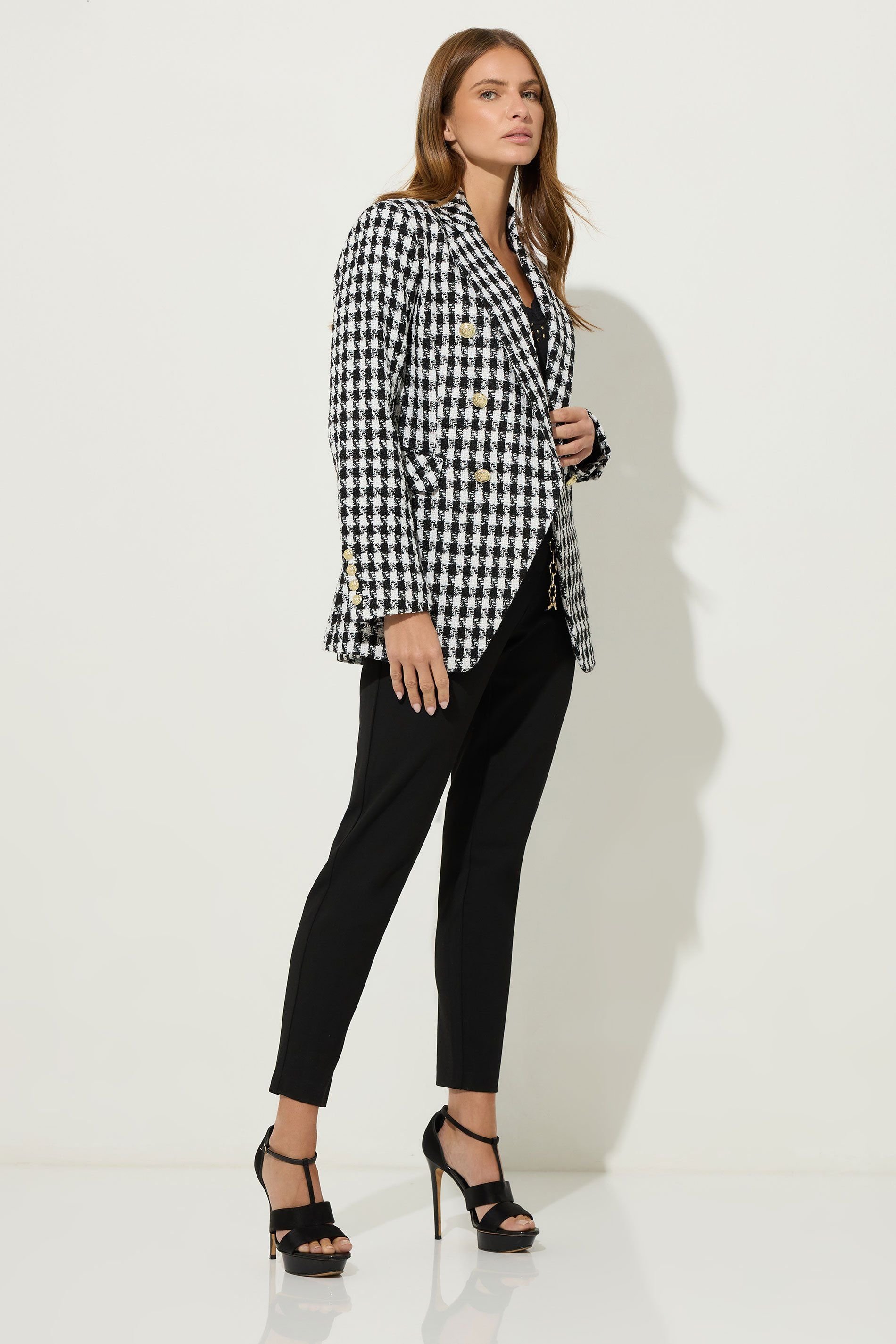 Star By Julien Macdonald Star by Julien Macdonald Women's Checked Double Breasted Blazer in Black - 3