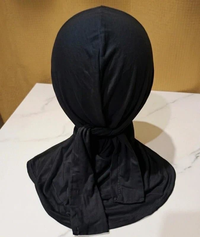 Adjustable Tie-Back Ninja Underscarf - Full Covera Premium Hiijab Underscarf balaclava  - Full Neck Coverage Tie-Back Cap