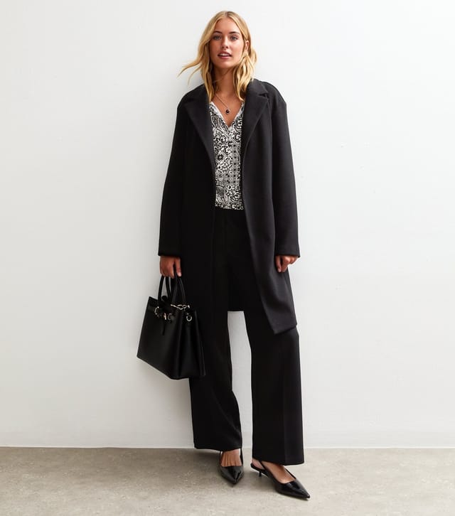 New Look Women's Tall Black Unlined Open Long Coat New Look - 3