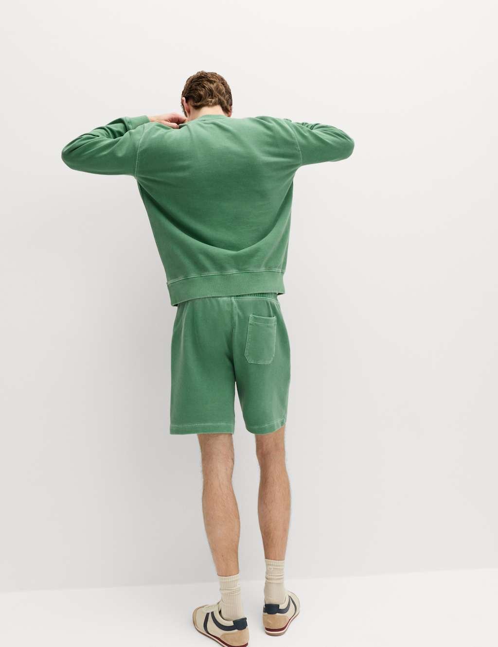 Marks & Spencer M&S Relaxed Fit Pure Cotton Garment Dye Short Emerald - 2