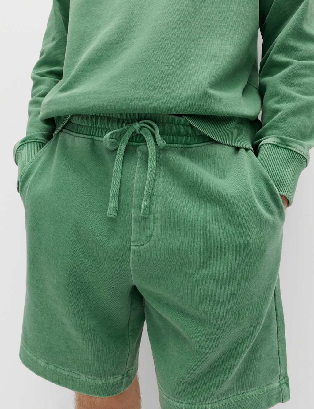 Marks & Spencer M&S Relaxed Fit Pure Cotton Garment Dye Short Emerald - 3