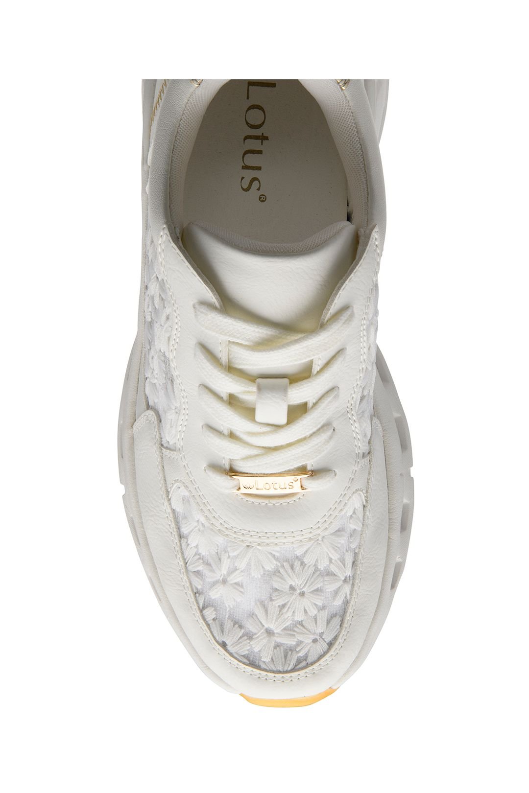 Lotus Lotus Women's White 'Flossie' Lace-Up Trainers - 4