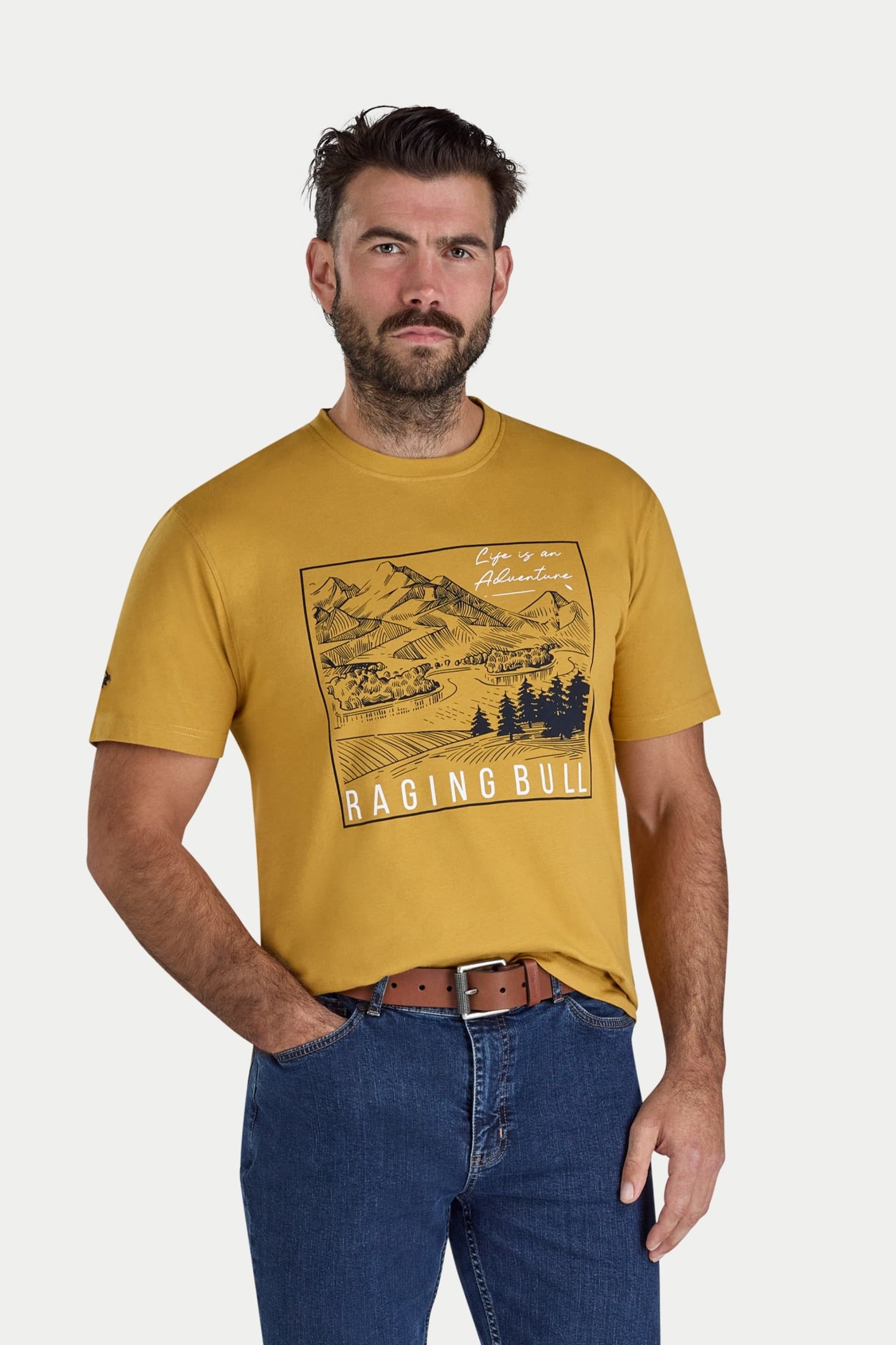 raging bull Raging Bull Men's Mountain Adventures T-Shirt in Mustard