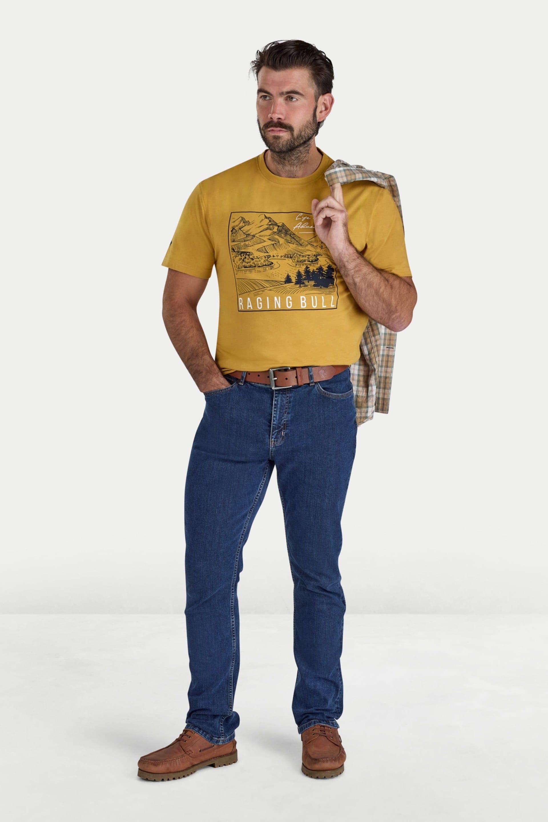 raging bull Raging Bull Men's Mountain Adventures T-Shirt in Mustard - 4
