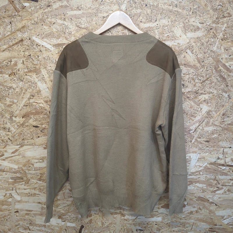 Filson Filson Tan Brown Wool Crew Neck Jumper Suede Hunting Shooting Sweater USA Large