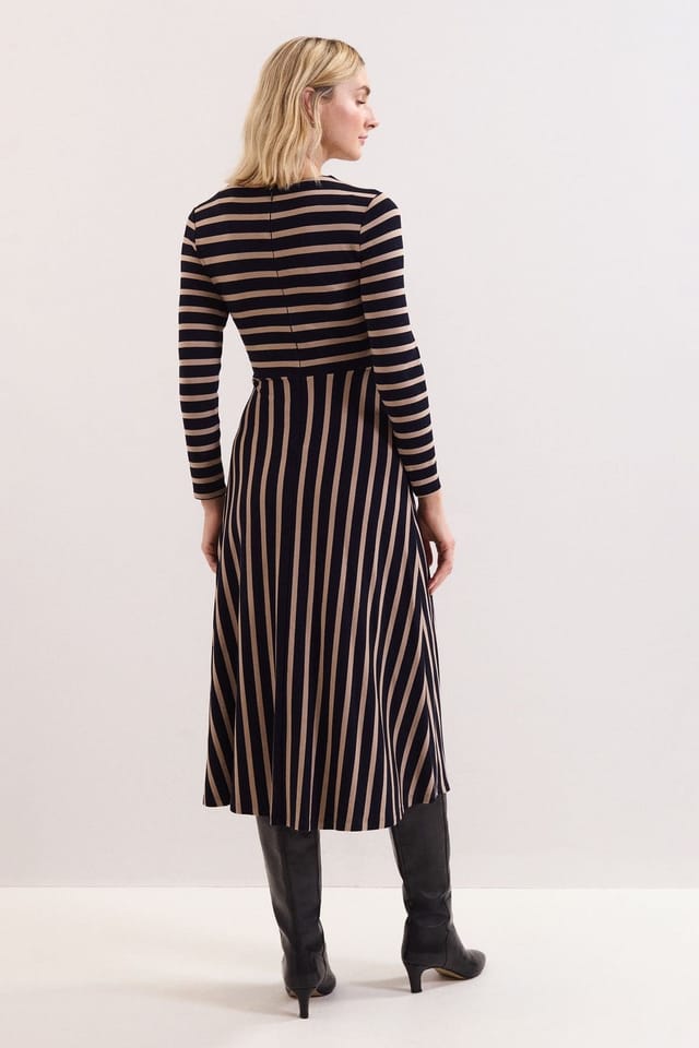 Phase Eight Phase Eight Women's Mia Stripe Long Sleeve Midi Dress - 3