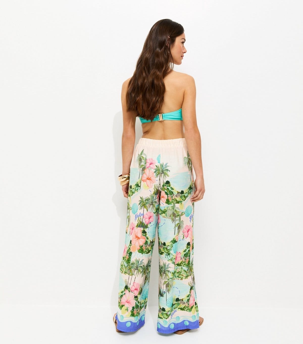 New Look Women's Petite Multicolour Tropical Print Beach Trousers New Look - 4