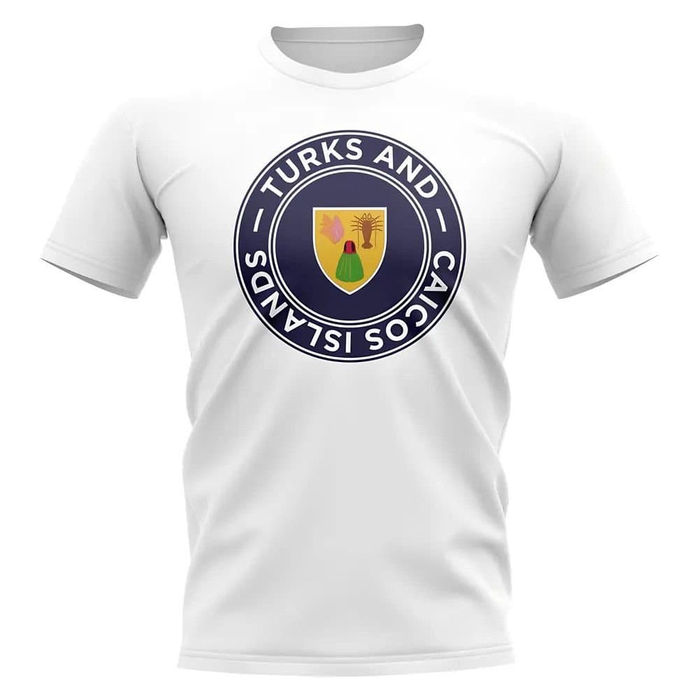 Turks and Caicos Turks and Caicos White Personalised Football Badge T-Shirt