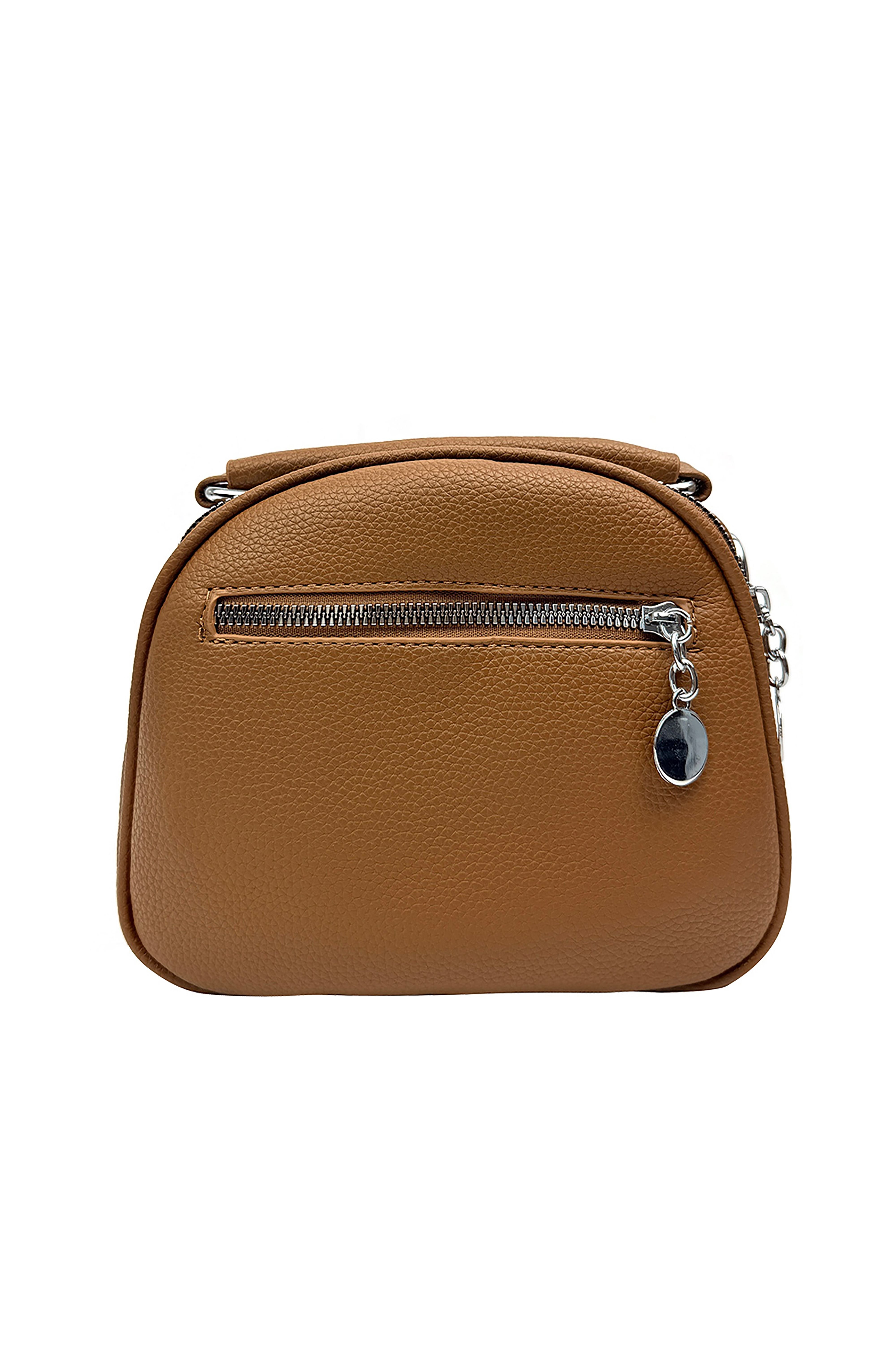 Vellin Vellin Women's Mini Crossbody Bag with Textured Finish & Adjustable Strap in Tan - 4