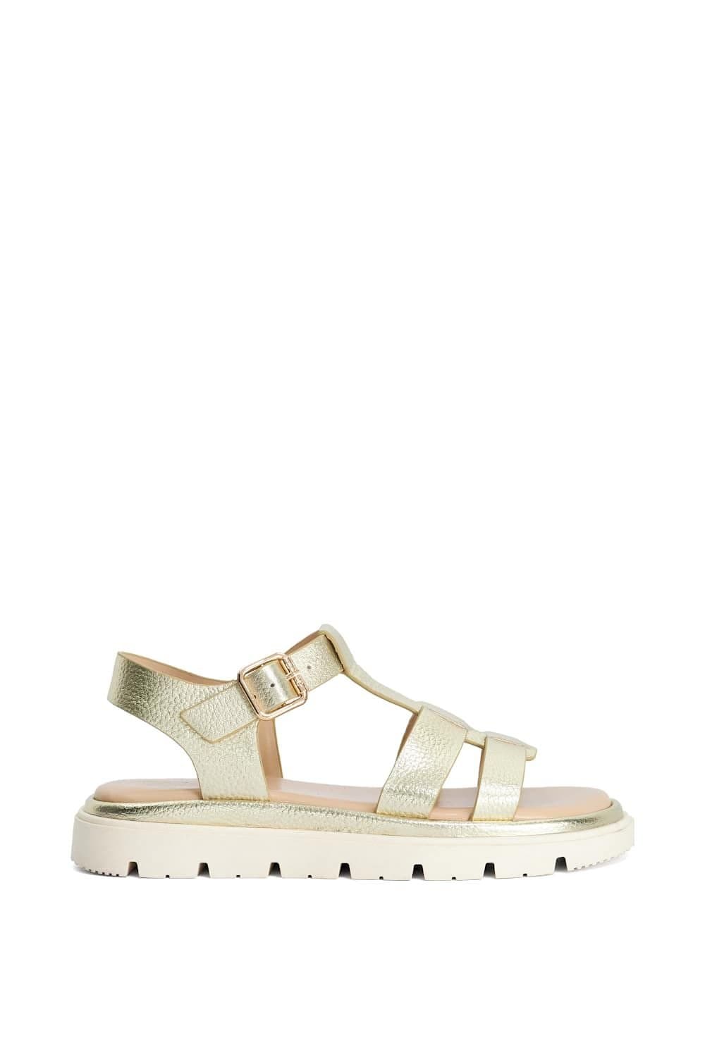 Dune London Dune London Women's 'Lilar' Leather Sandals in Metallics