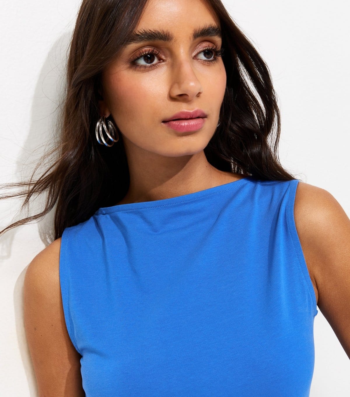 New Look Bright Blue Slash Neck Vest Top