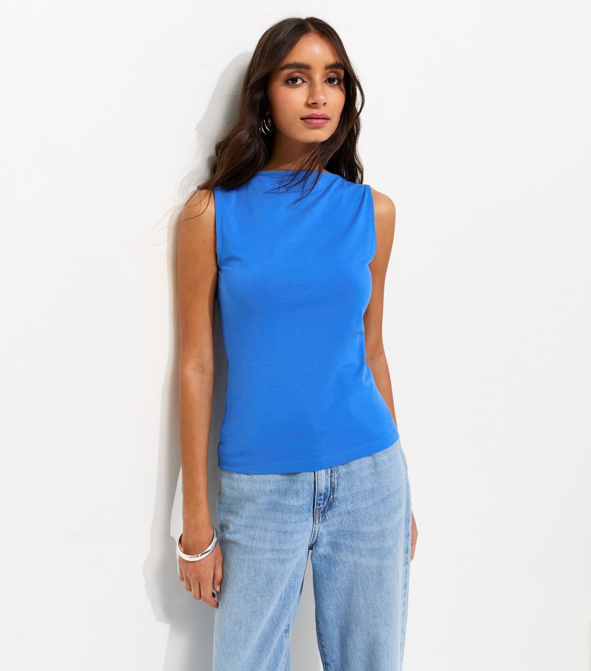New Look Women's Bright Blue Slash Neck Vest Top New Look - 2
