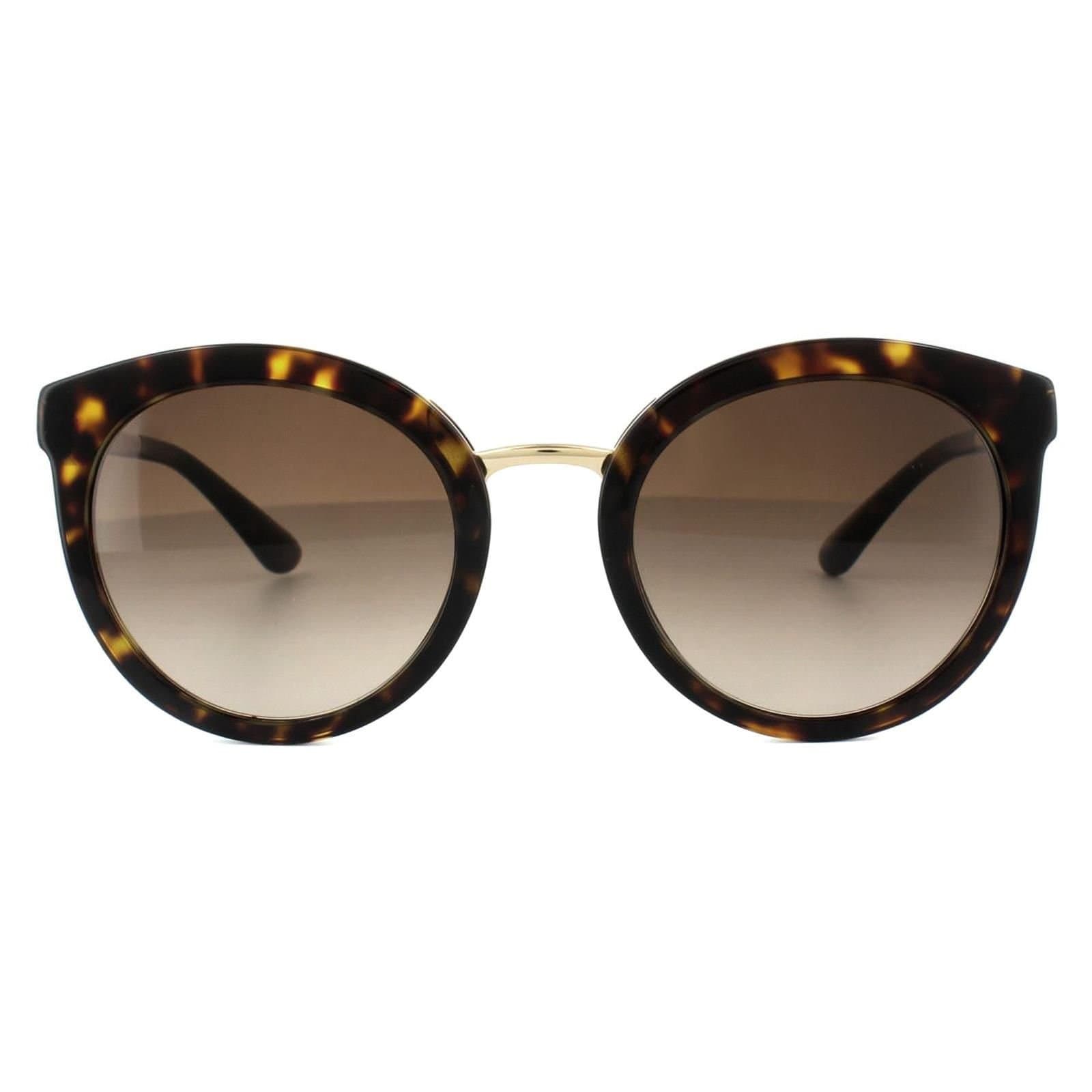 Dolce & Gabbana Dolce & Gabbana Women's Round Dark Havana Brown Gradient Sunglasses