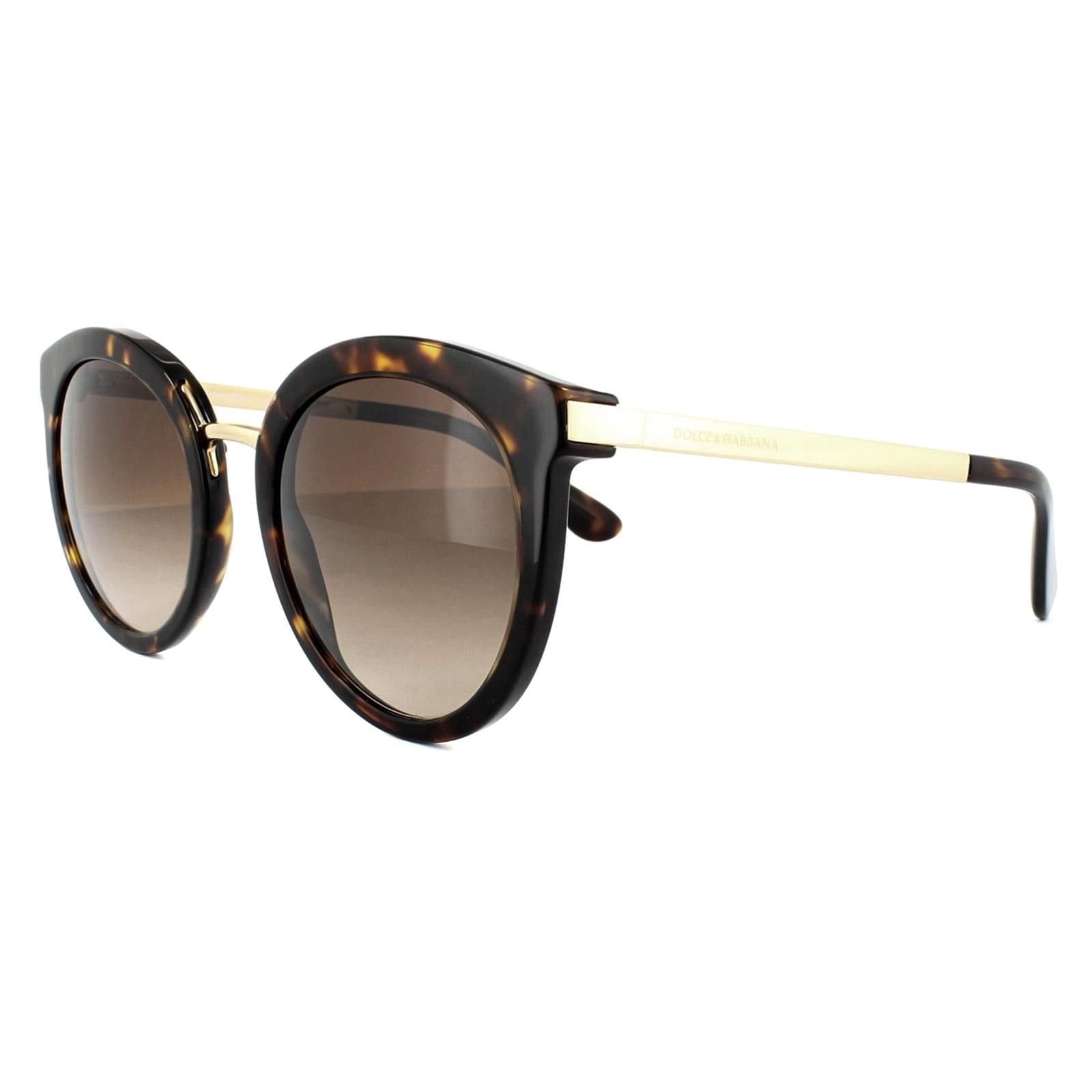 Dolce & Gabbana Dolce & Gabbana Women's Round Dark Havana Brown Gradient Sunglasses - 2