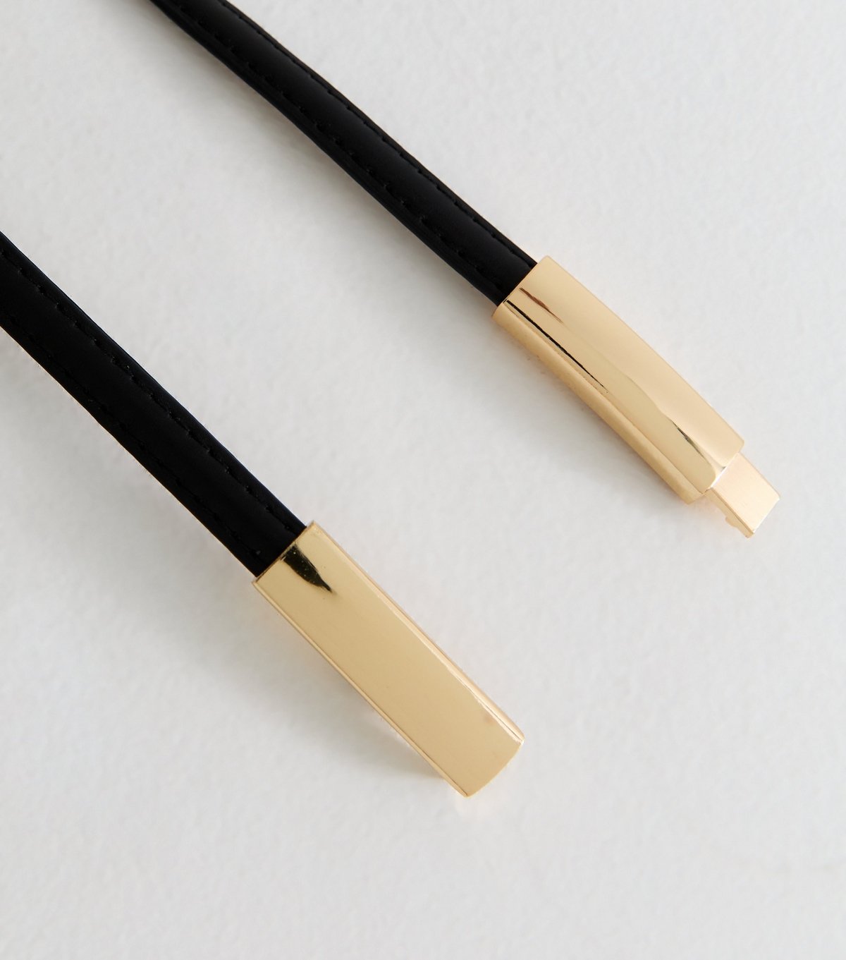 New Look Black Faux Leather Bar Trim Skinny Belt New Look - 3