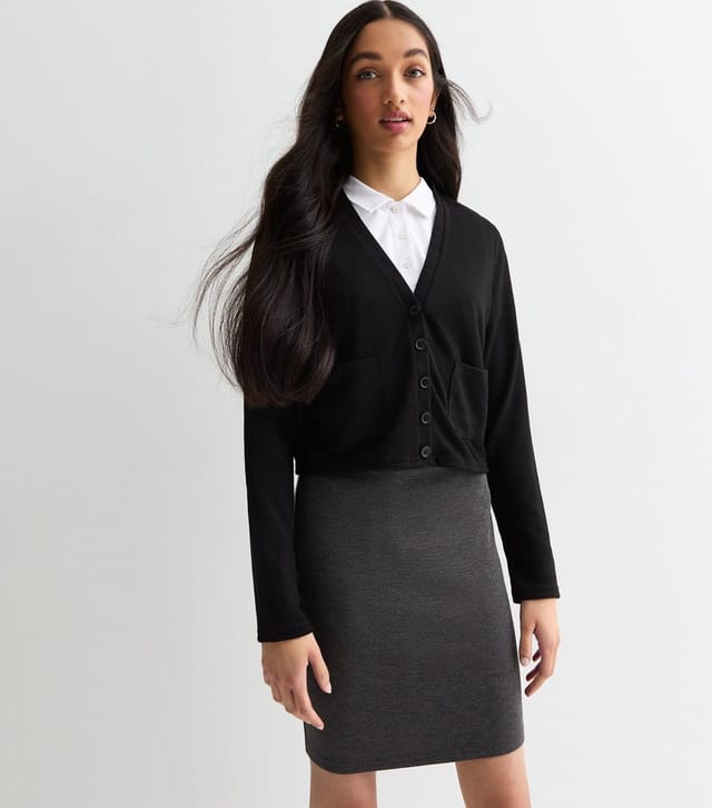 New Look Girls' Black Fine Knit School Cardigan New Look - 2