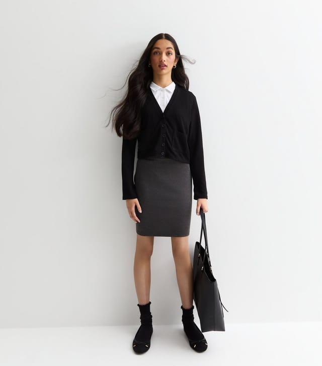 New Look Girls' Black Fine Knit School Cardigan New Look - 3