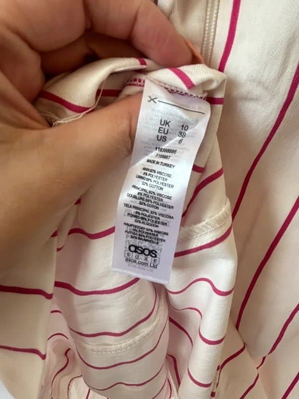 ASOS ASOS Luxe White & Pink Pinstripe Blazer Mini Dress UK 10 BNWT