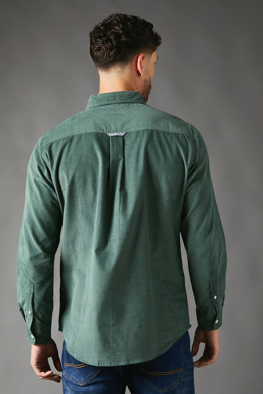 Maine Maine Men's Corduroy Long Sleeve Shirt in Green - 3