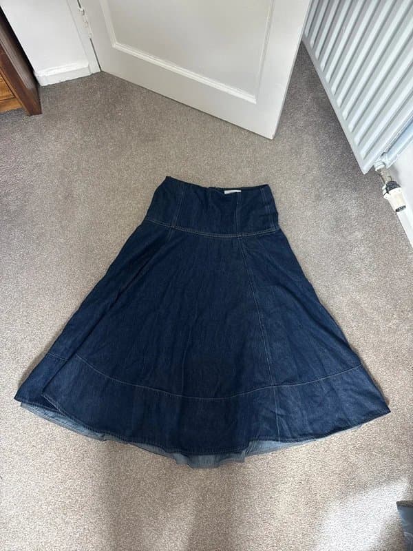 Topshop Denim Topshop Dropped Waist Maxi skirt