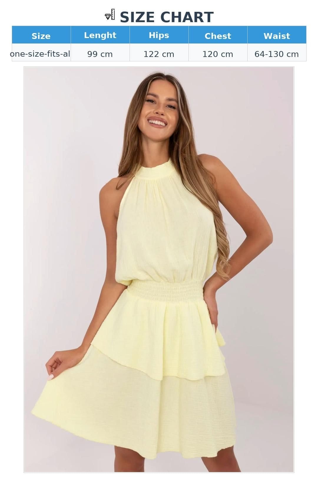 Love Lace Love Lace Women's Cotton Muslin Summer Day Dress with Ruffles in Yellow - 4