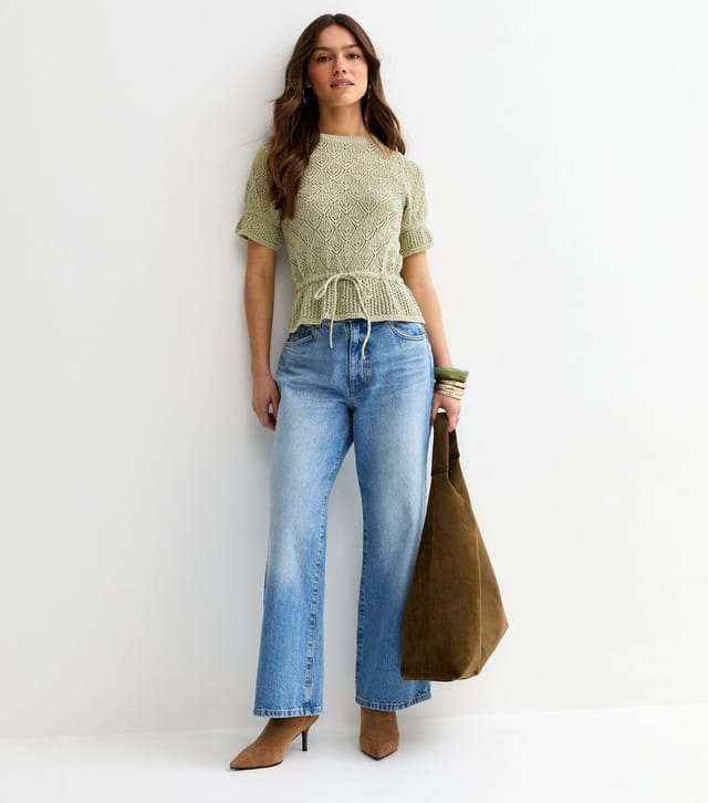 New Look Women's Petite Green Knit Tie Waist Top New Look - 2