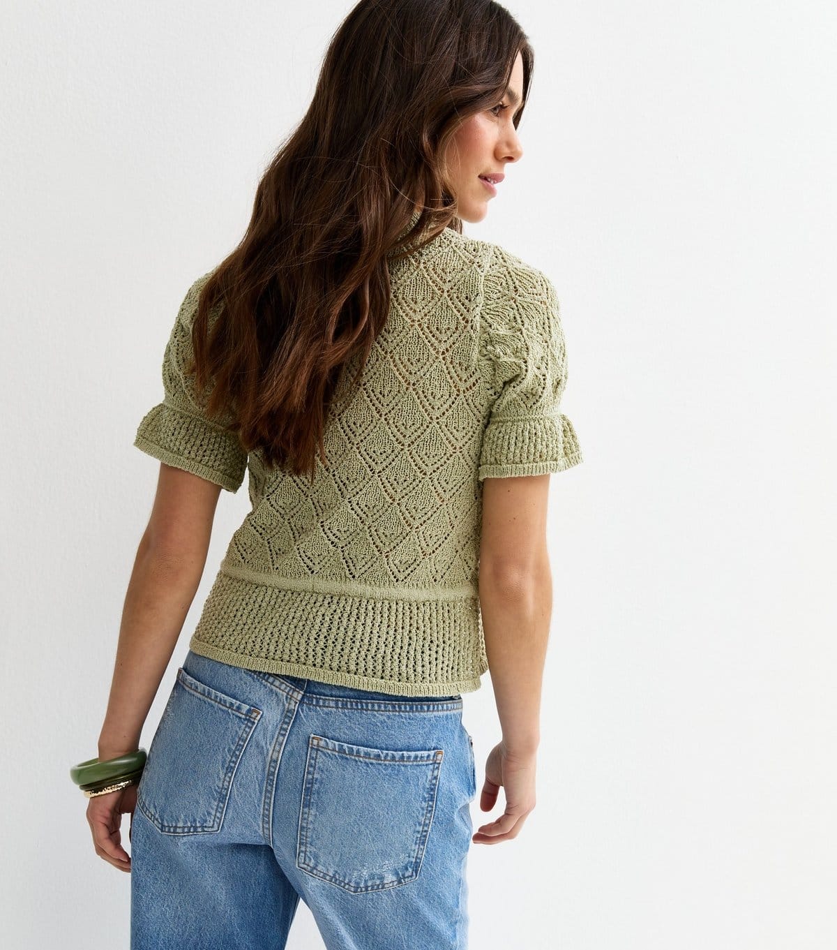 New Look Women's Petite Green Knit Tie Waist Top New Look - 4