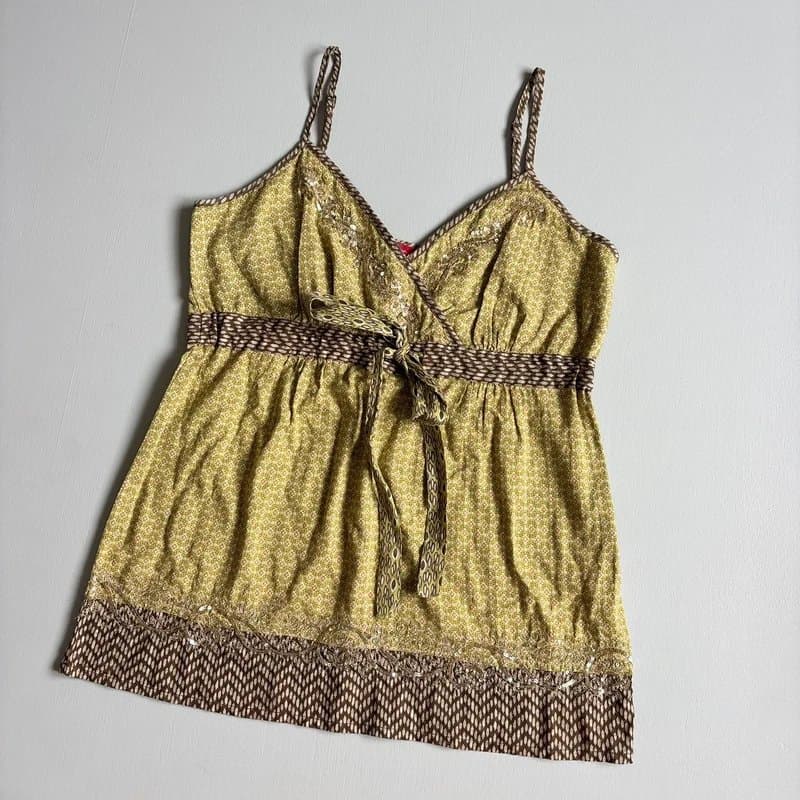 Monsoon Vintage Y2K Monsoon green sequin cami top