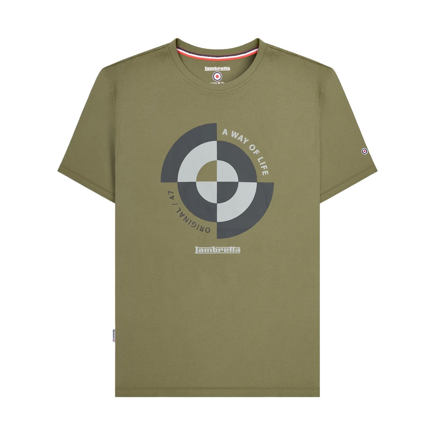 Lambretta Lambretta Men's Target Quadrant Big & Tall T-Shirt in Khaki - 2