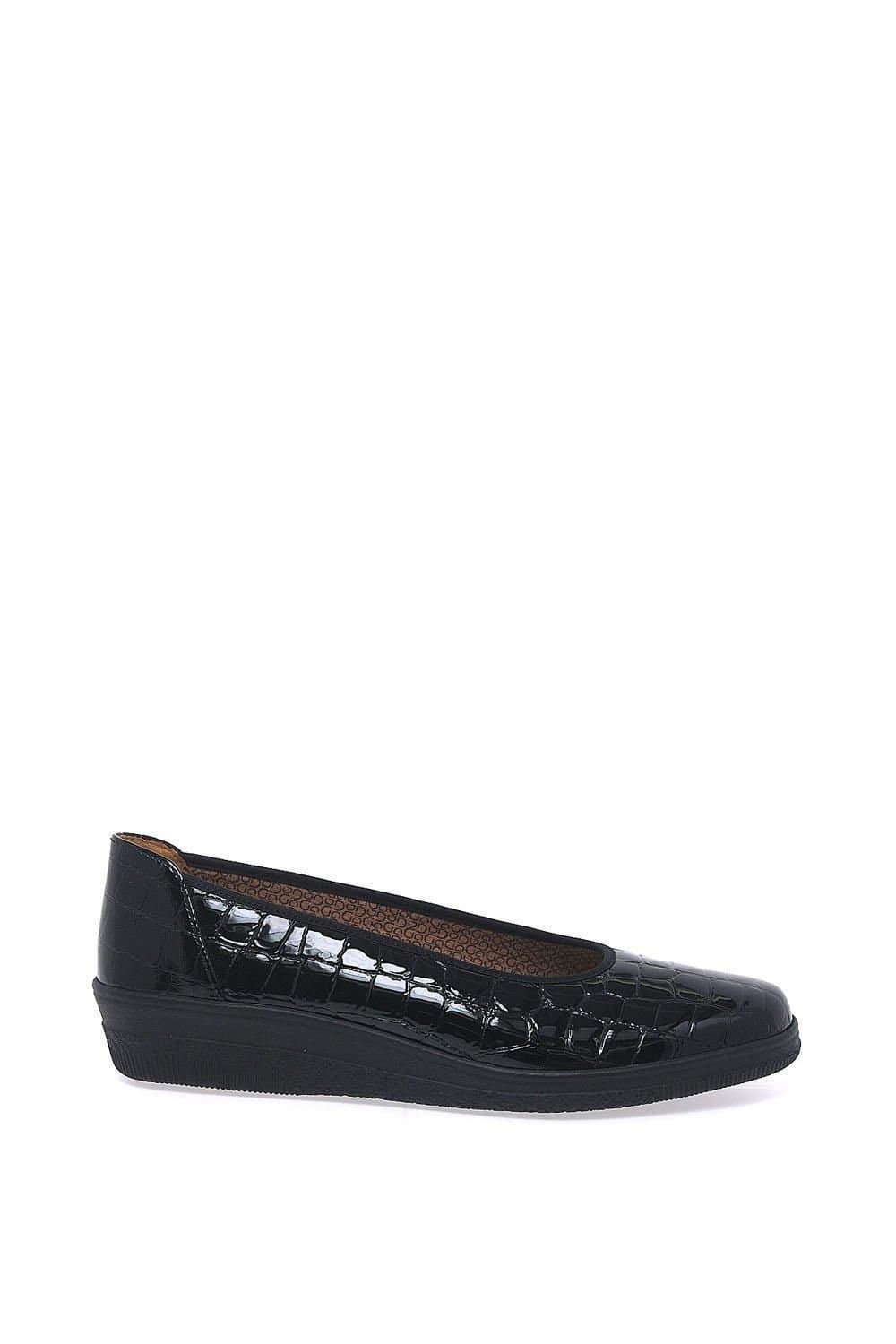 Gabor Gabor Black Patent Leather Ballet Pumps with Cotton Lining