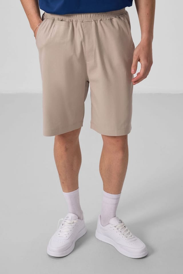Tommy Life Tommy Life Men's Woven Chino Shorts in Beige - 3
