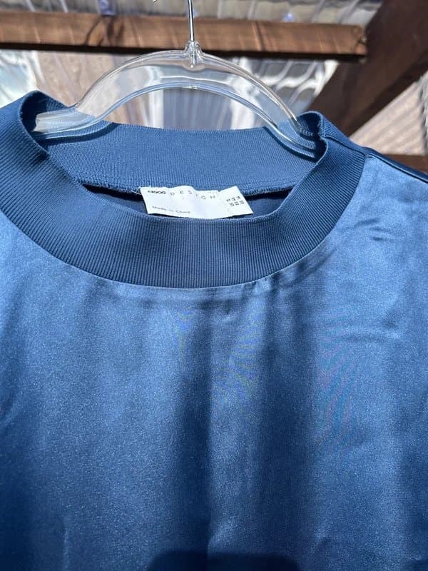 ASOS ASOS blue satin tshirt dress