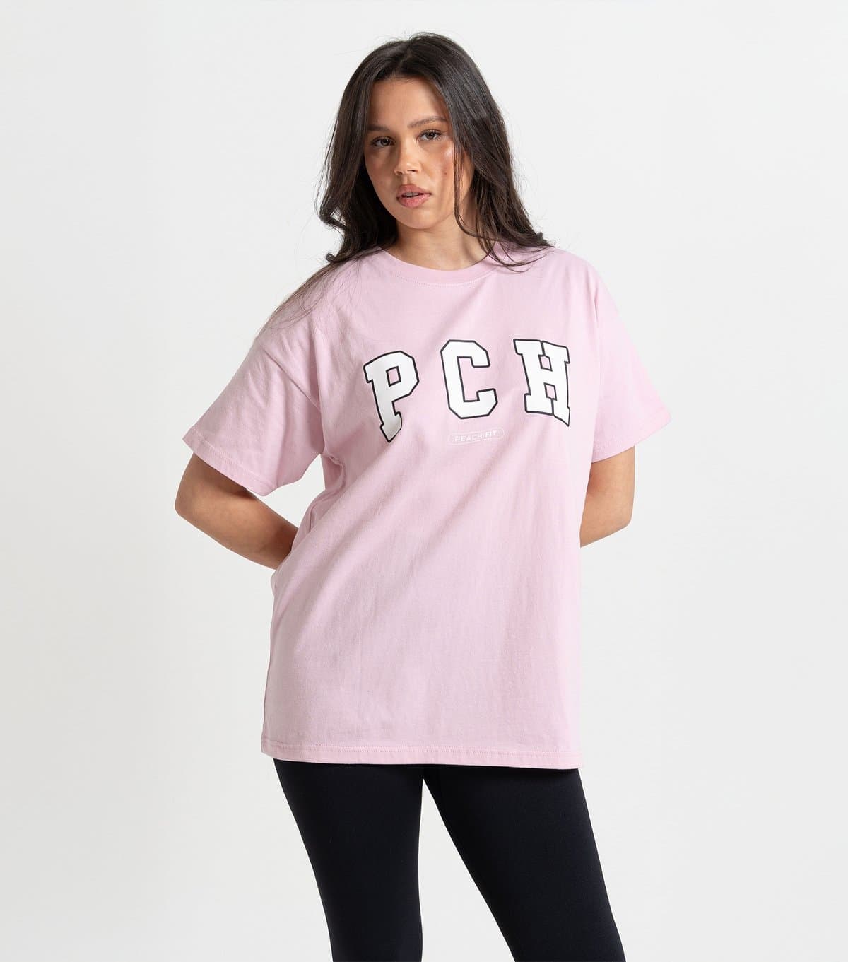 Peach Fit Women's Light Pink PCH Logo Elsie Tee Peach Fit New Look