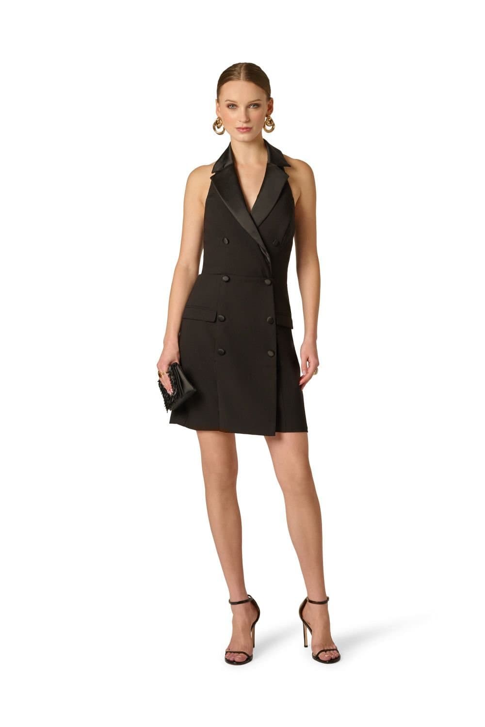 Adrianna by Adrianna Papell Adrianna by Adrianna Papell Women's Stretch Crepe Tuxedo Dress in Black