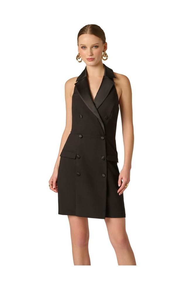 Adrianna by Adrianna Papell Adrianna by Adrianna Papell Women's Stretch Crepe Tuxedo Dress in Black - 2