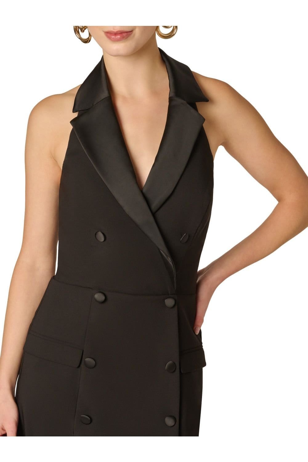 Adrianna by Adrianna Papell Adrianna by Adrianna Papell Women's Stretch Crepe Tuxedo Dress in Black - 4