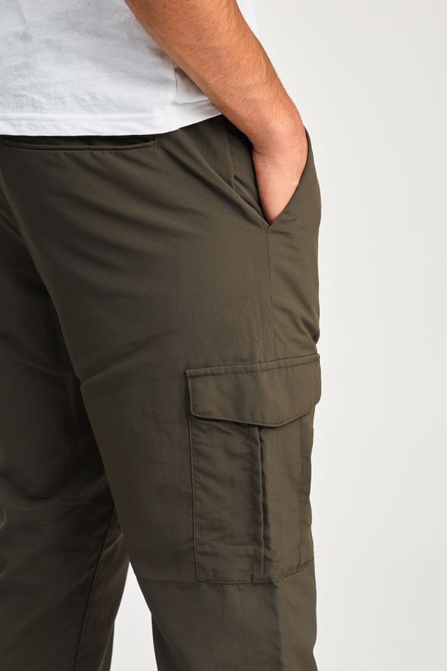 Tokyo Laundry Tokyo Laundry Men's Nylon Drawstring Cargo Trousers in Khaki - 3