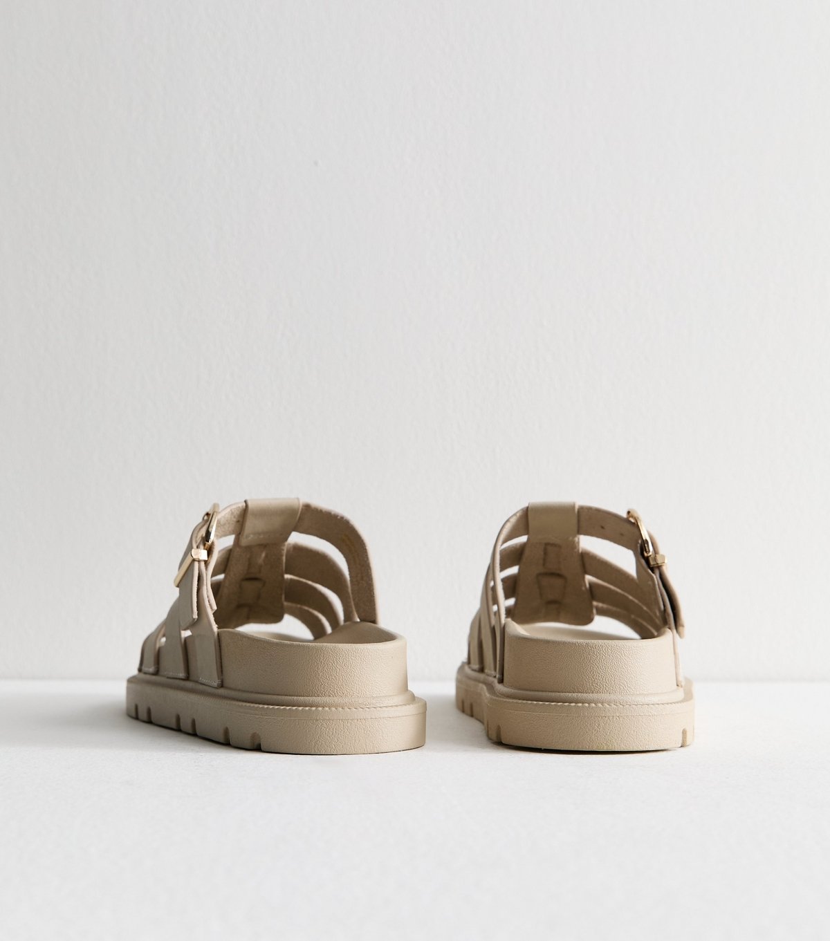 New Look Women's Off White Faux Suede Gladiator Mule Sandals Vegan New Look - 4